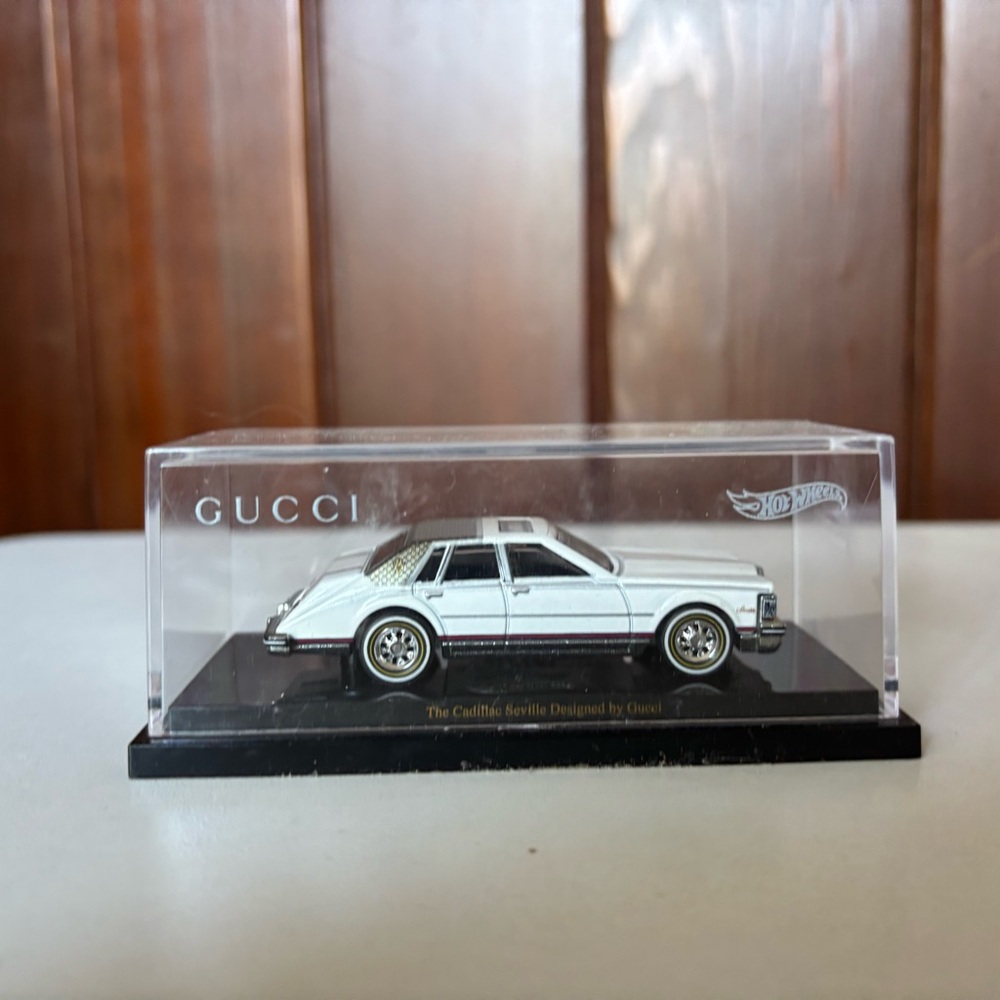 Gucci White Cadillac DeVille Diecast Display Car